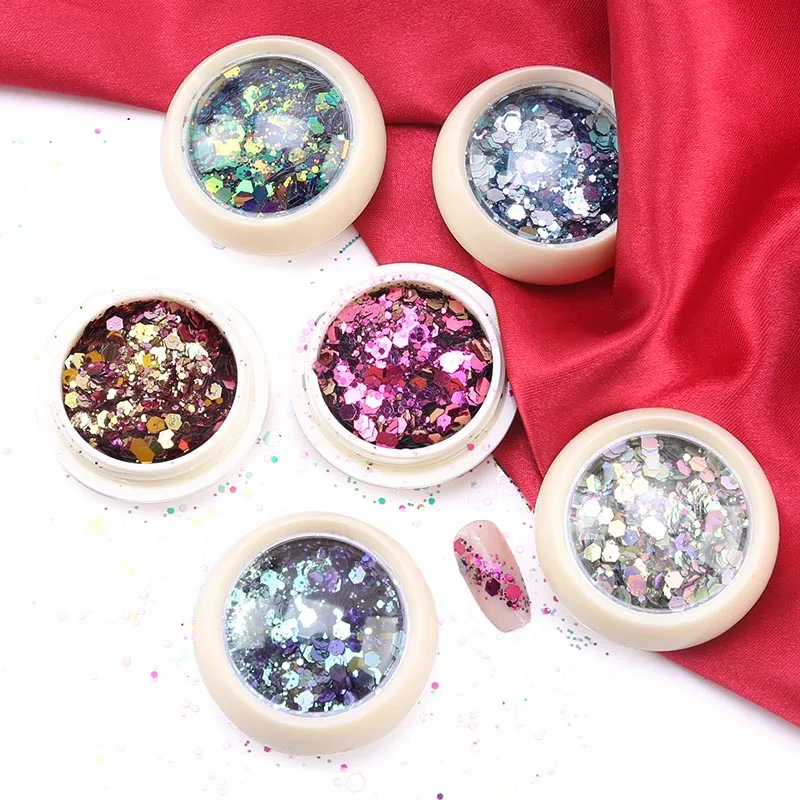 7 Color Holographic Hexagon Sequins Glitter Flakes Powder Epoxy Resin Fillers For DIY Epoxy Resin Nail Art Jewelry Making Crafts