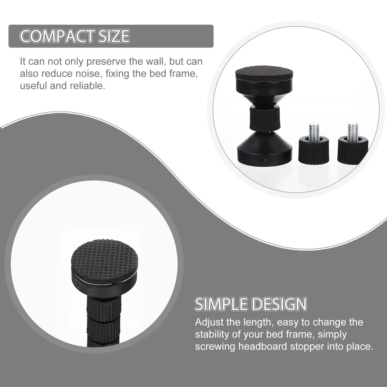 4 قطعة مثبتات إطار السرير قابلة للتعديل سدادة ملولبة مثبت اللوح الأمامي للاستخدام المنزلي والمكتب والفندق سدادة سرير ملولبة قابلة للتعديل #2