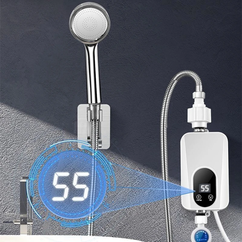 Mini chauffe-eau électrique thermostatique, chauffage rapide, petit ensemble de douche électrique, cuisine, eau chaude