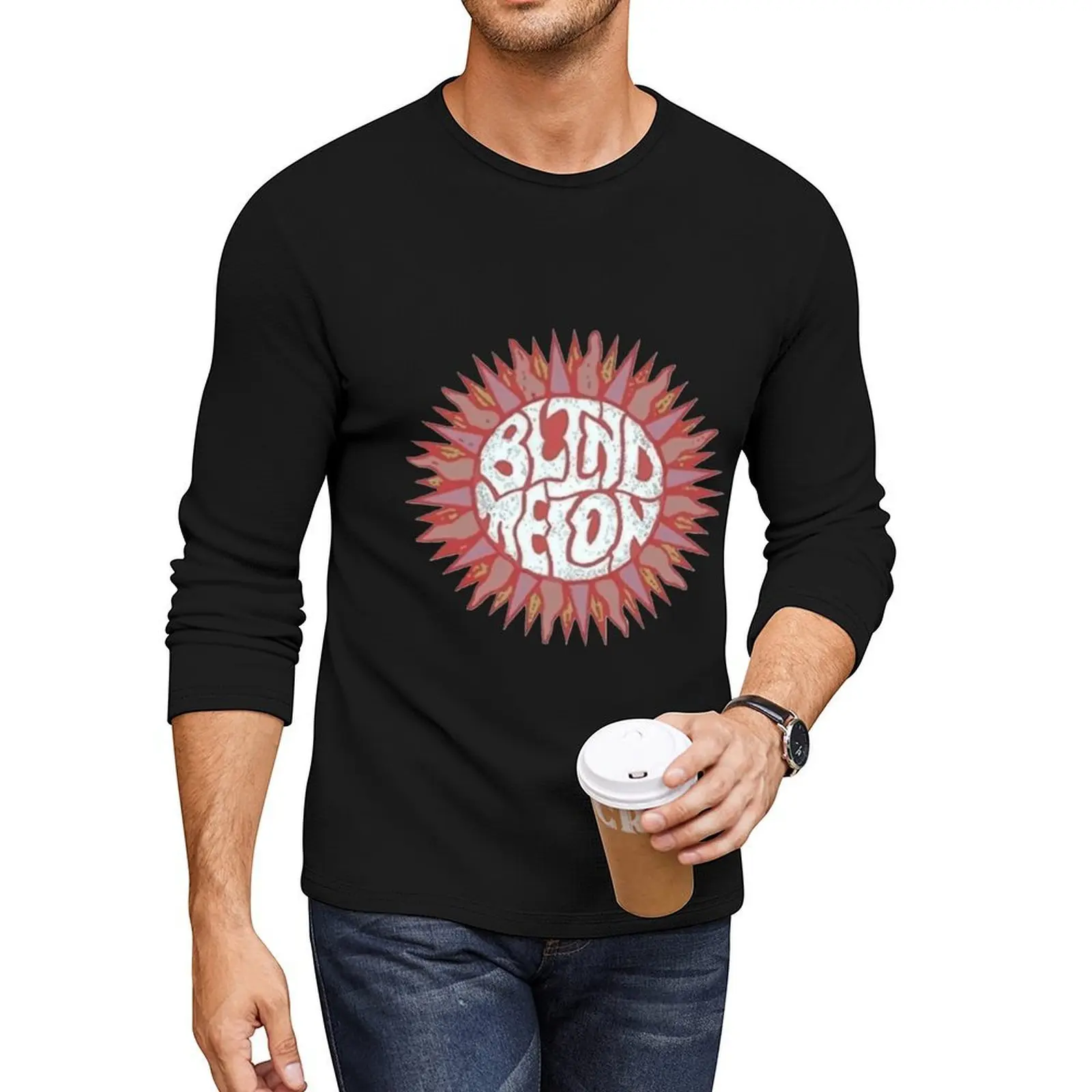 Camiseta larga con logotipo de BLIND MELON SUN, camisetas gráficas, camisetas personalizadas, camiseta divertida, ropa de moda coreana para hombre