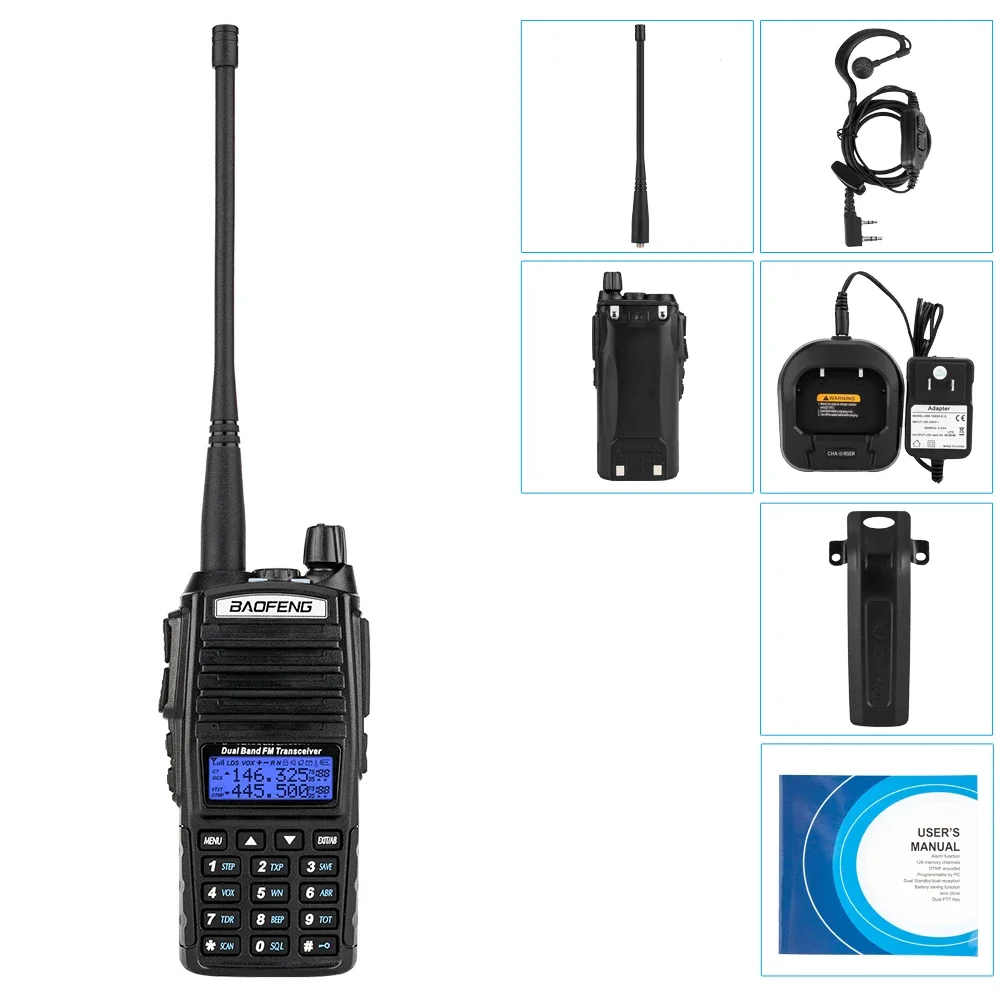 

American standard UV-82 5W 2000mAh analog walkie-talkie split charging headphones for adults