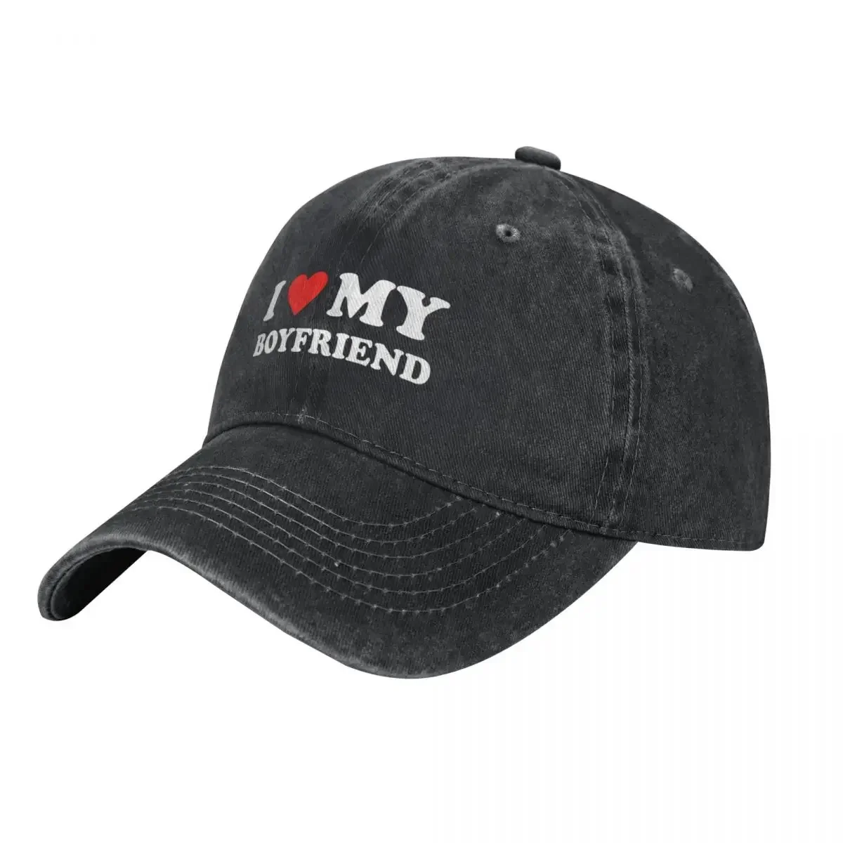 I Love My Boyfriend, I Heart My Boyfriend, I Love My Boyfriend Gift, BF Baseball Cap Designer Hat Luxury Woman Men's