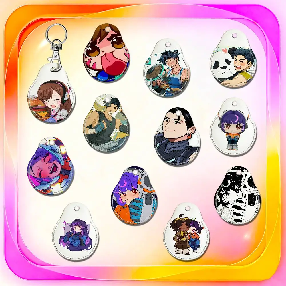 For Jetpack Cat Overwatch Dva Juno Wuyang For AirTag Case Card Holder Keychain ID Credit Bank Access Badge For Air Tag Case