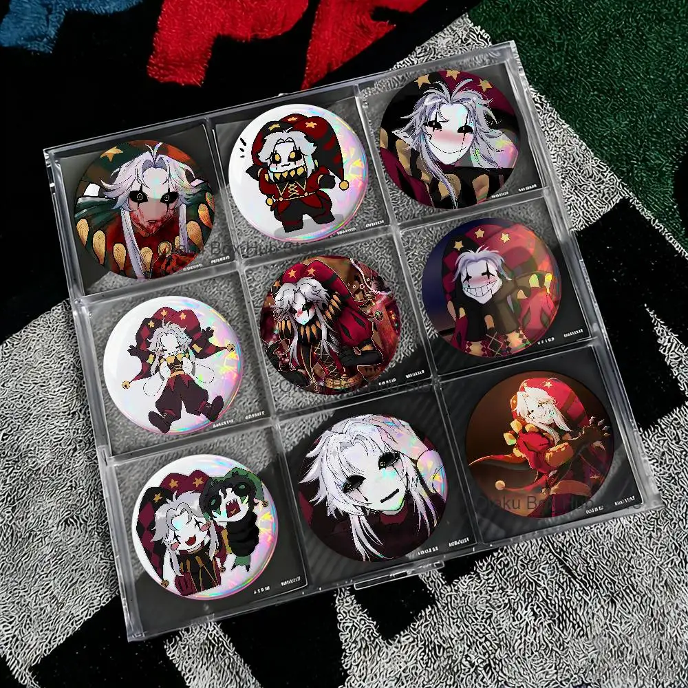 F-Freak P-Pierrots Circus Creative Round Badge Button Pin Bag Decor Fans Collection Friends Gift Brooch