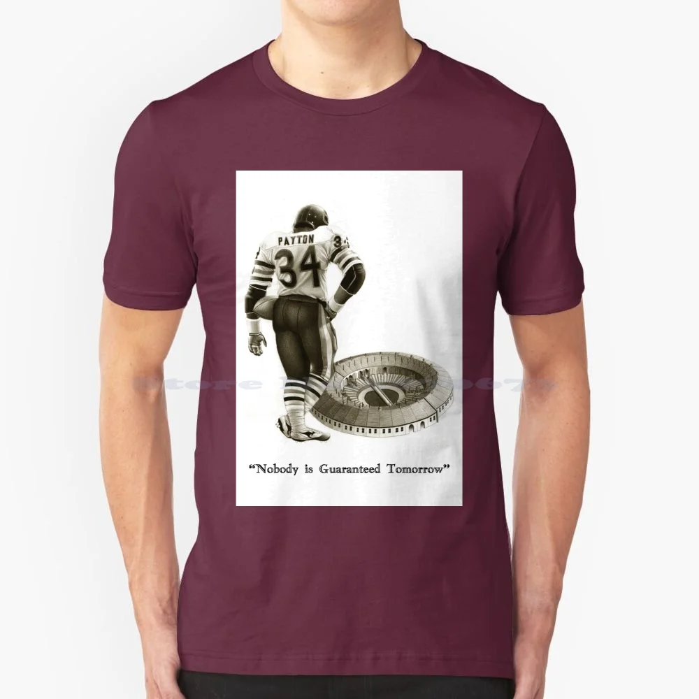 Walter Payton Roundhouse T Shirt 100% Cotton Tee Walter Payton Sports Football Pencil Fernando Medina 34 Cleats