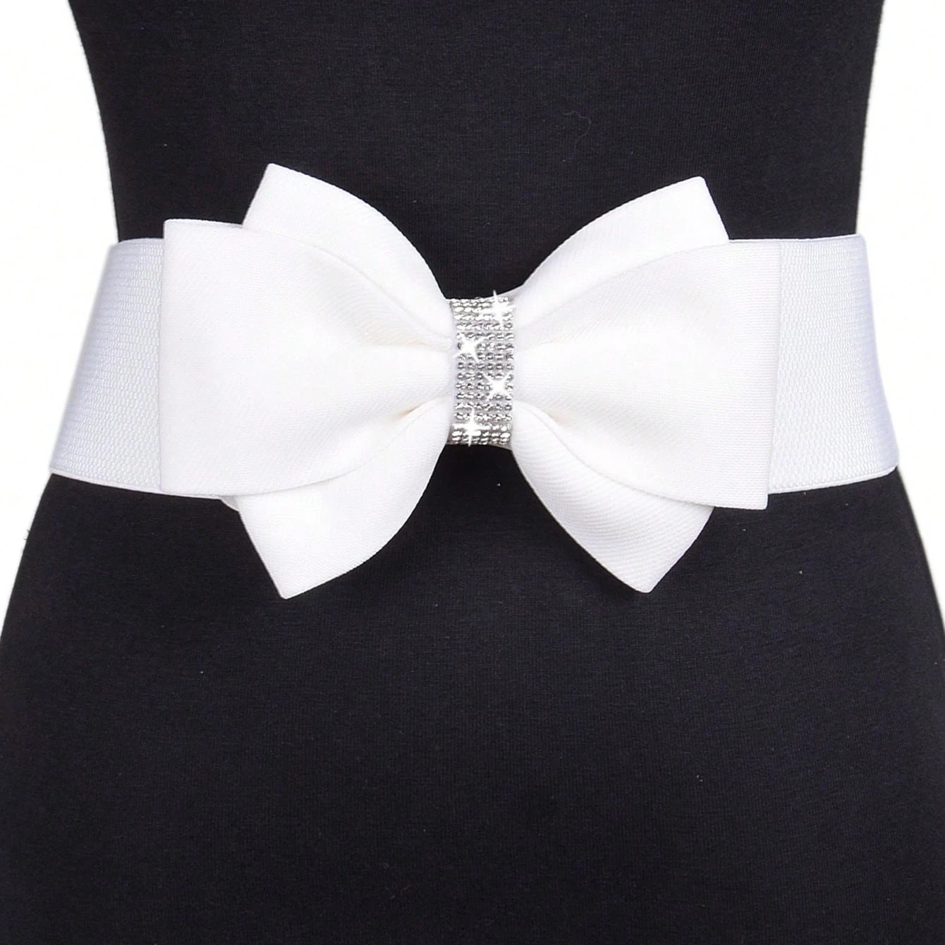 Formal Wear For Women Xl - Cinto Branco com Laço, Cintos Elásticos