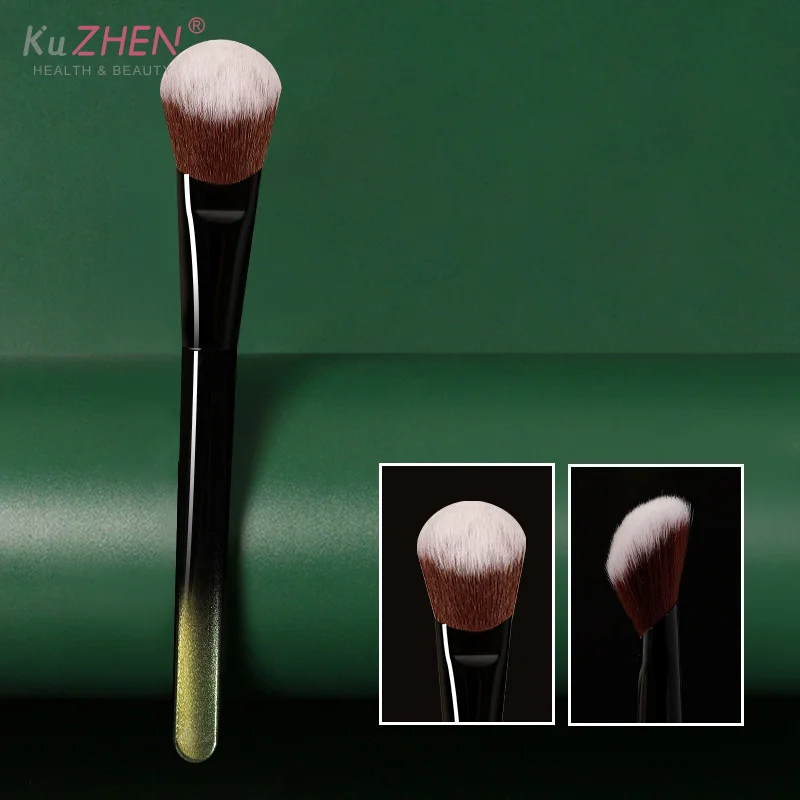 Brocha para colorete tipo pendiente de fibra Artificial para mejillas, colorete en polvo portátil, herramienta cosmética de maquillaje para contorno de cara, mujeres y niñas principiantes