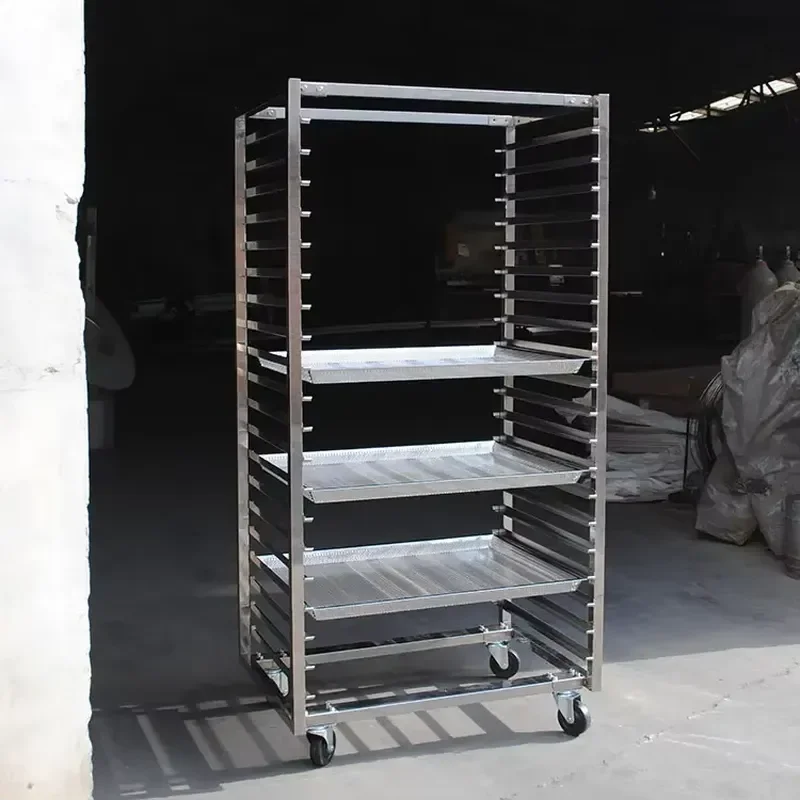 Multi Layer Stainless Steel Bread Display Stand Cart for Bakery Shop Commercial Pastry Rack Storage Shelf