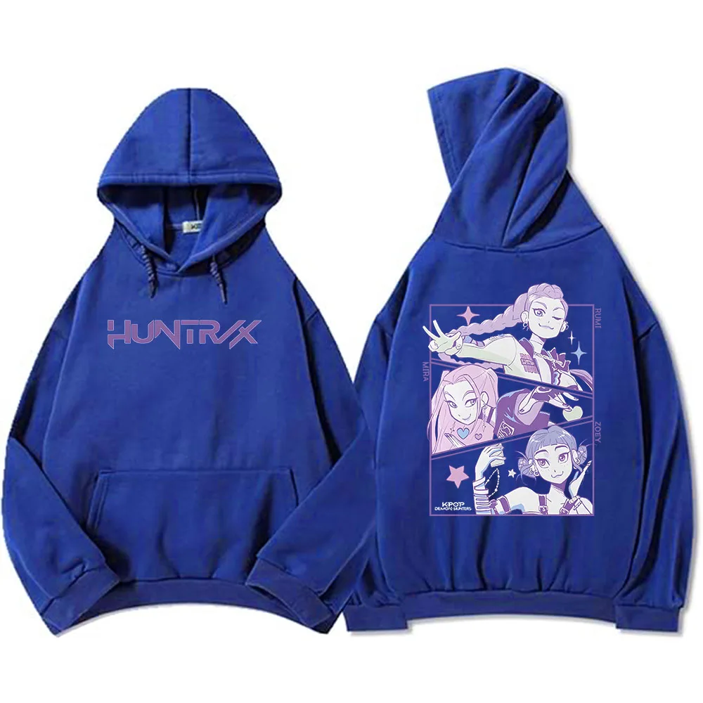 

KPop Demon Hunters Manga Graphic Hoodies Men Women Fall Winter Sweatshirt Long Sleeves Fleece Soft Plus Size Hooded Street Wear