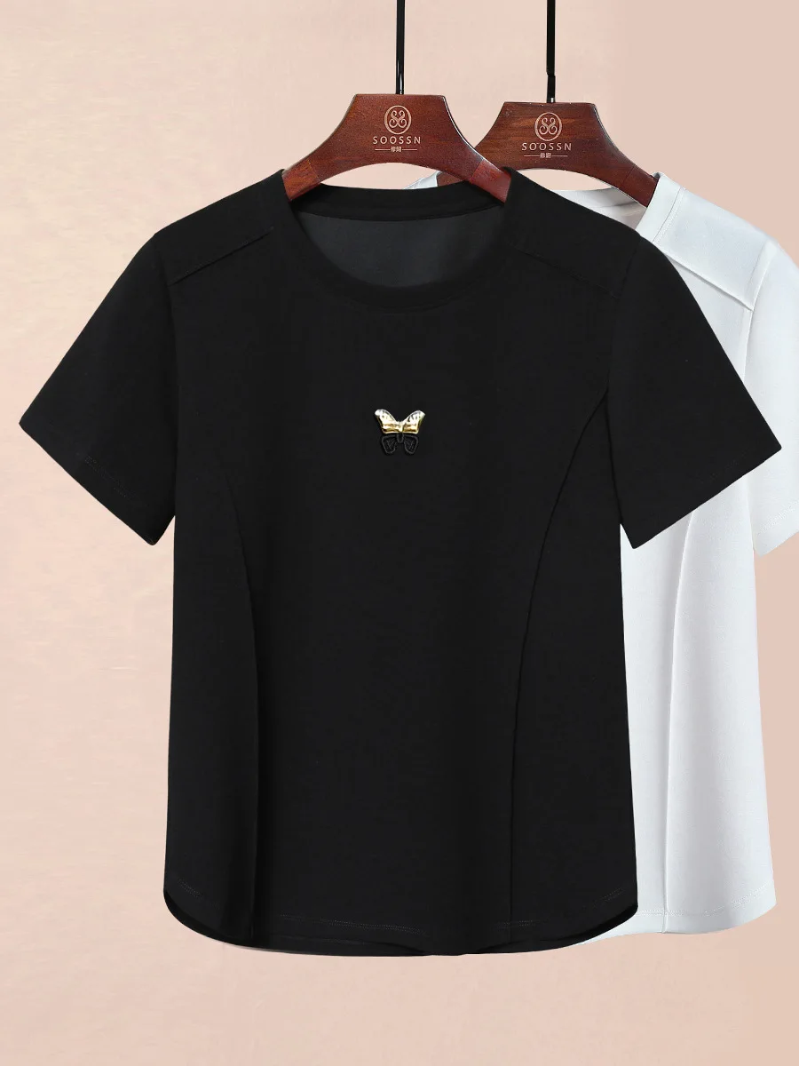 White Women\'s Top Plus Size Door Cool T-shirt 2024 Summer Free Women\'s Clothing Korean Fashion Shirt Y2k 3xl
