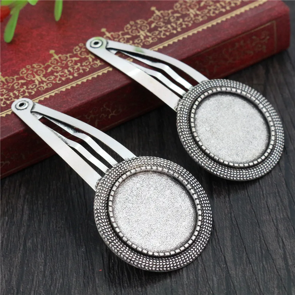 16mm 18mm 20mm okrągłe owalne 18x25mm Antique Silver Plated brąz miedź materiał spinka do włosów klipy baza ustawienia Cabochon Cameo — zdjęcie 6