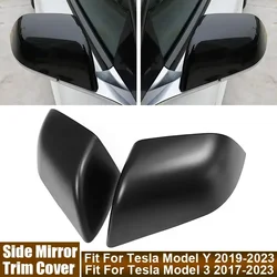 2Pcs Left & Right Side Rearview Mirror Trim Covers Fit For Tesla Model Y 2019-2023 / Model 3 2017-2023 Exterior Car Accessories