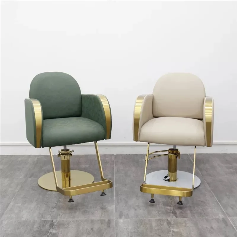 White Adjustable Swivel Modern Stainless Steels Fashionable Haircut Salon Chair Hair Salon Barber Chairs