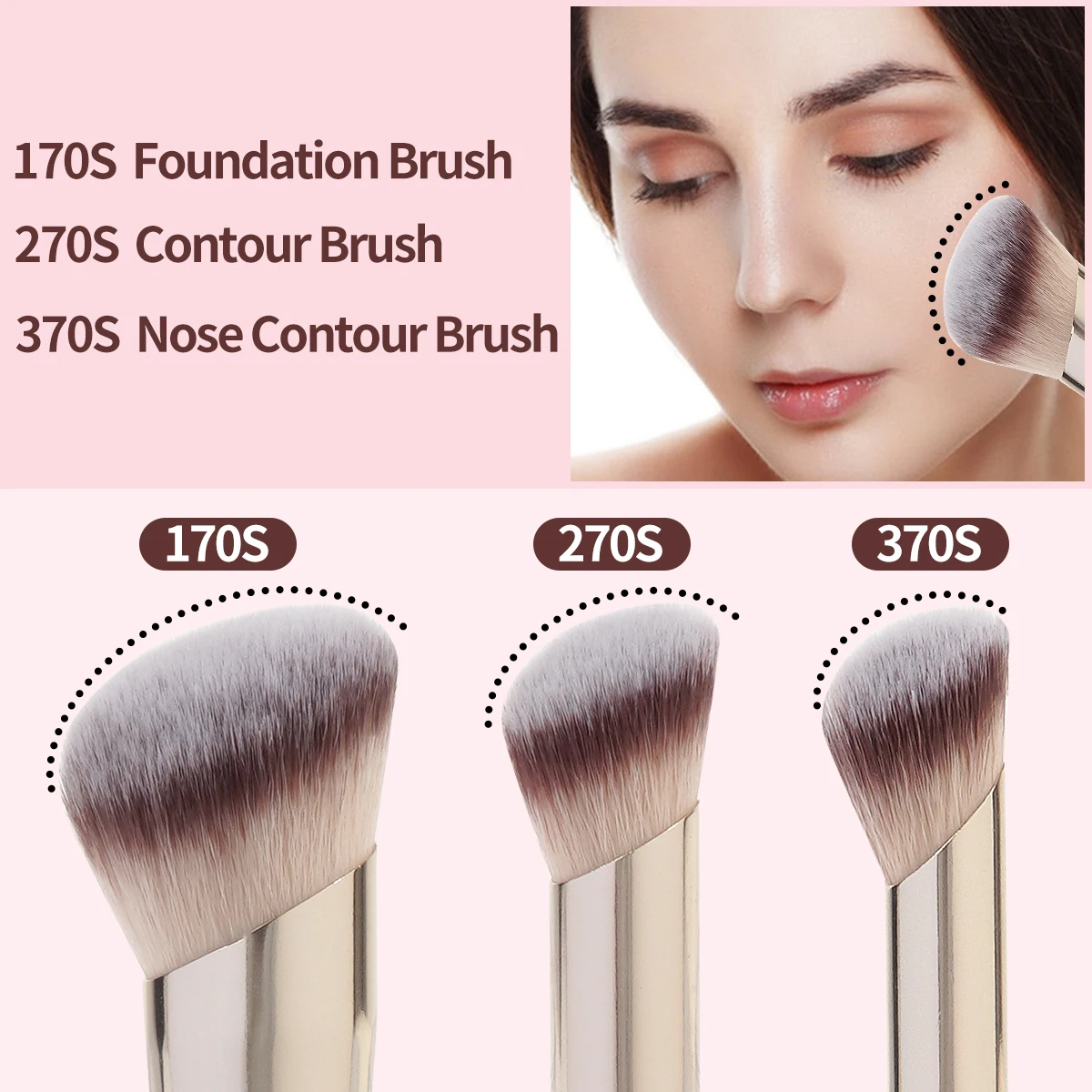 MAANGE 6 قطعة مجموعة فرشاة للمكياج الوجه مستحضرات التجميل الأساس المخفي مسحوق أحمر الخدود للكريم السائل مزج فرشاة للمكياج أدوات التجميل #3