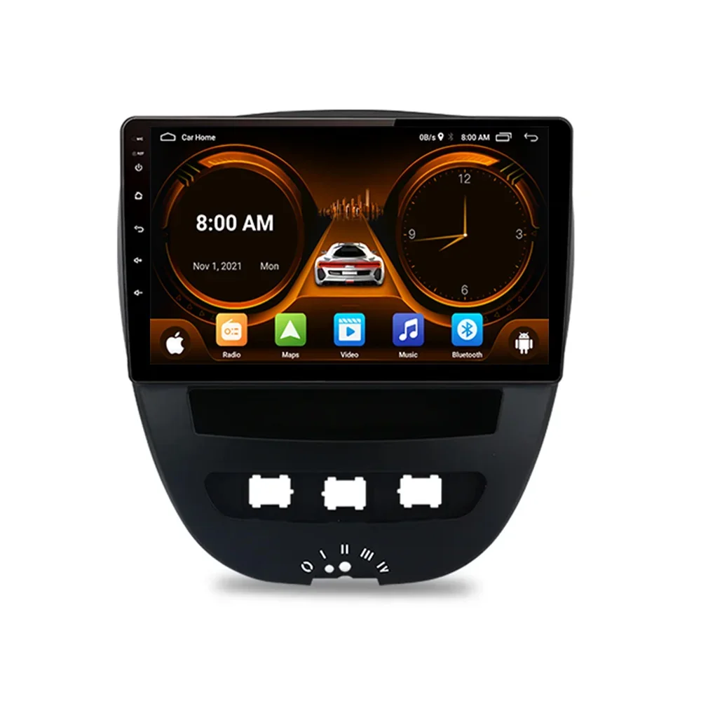 JIUYIN Android Car Radio Multimedia Player Stereo For Peugeot 107 Toyota Aygo Citroen C1 2005-2014 Navi Wireless Carplay Auto