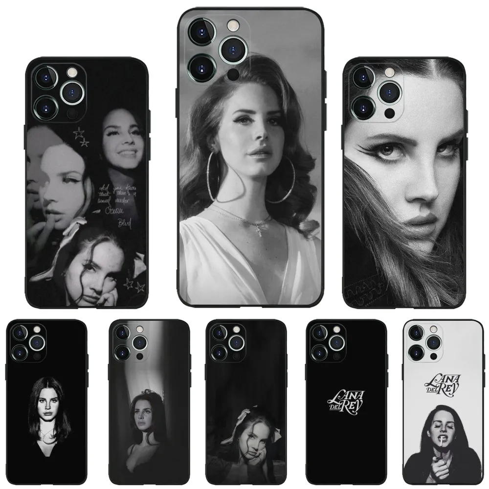 Singer L-Lana Del Rey Black Beauty Phone Case For iPhone 16,15,14,13,12,11,Plus,Pro Max,XS,X,XR,SE,Mini,8,7 Soft Silicone Black