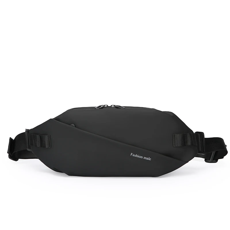 Sac de taille |   sac de poitrine à la mode adapté aux activités de randonnée, de course et de plein air, noir, conception de suture durable
