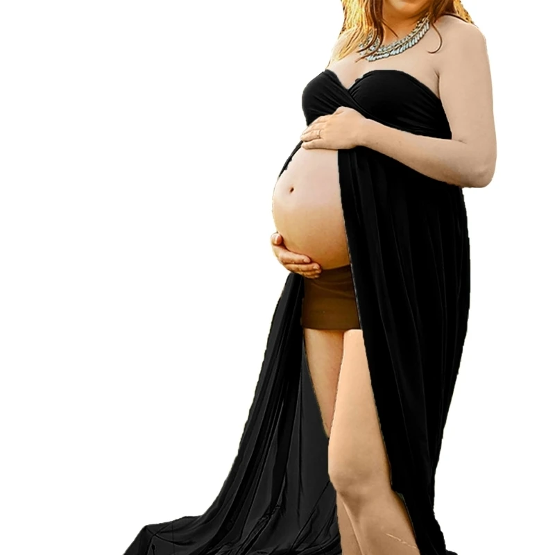 97be-practical-maternity-long-dress-for-everyday-use-soft-polyester-safe-fabric