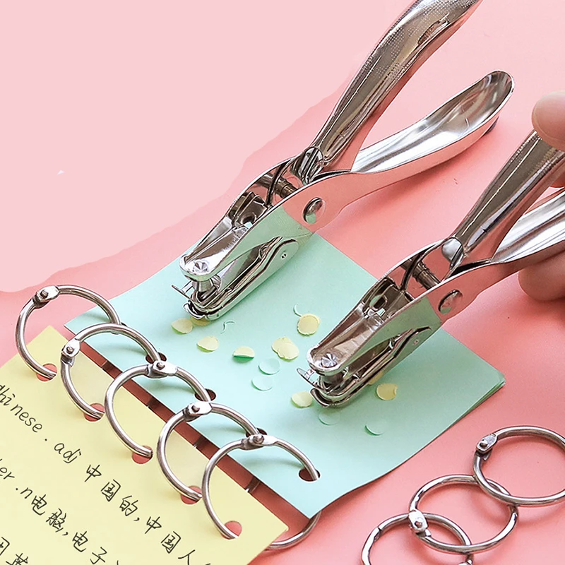 Punching Tool Hand-held Punching Pliers Single-hole Punching Machine 6mm Manual Binding of Paper Office Supplies