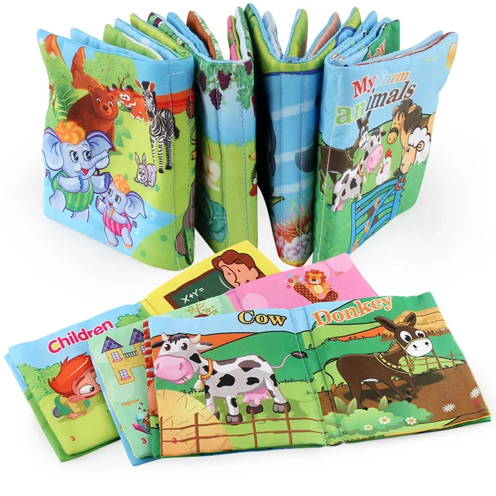 1 STKS Baby Vroeg Leren Zachte Doek Boeken Creatieve Squeak Crinkle Boek Puzzel Speelgoed Cadeaus voor Kinderen