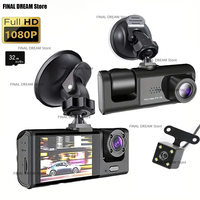 1080P Car Dvr 3 Camra Dash Cam for Cars Camera for Vehicle Recorder Video Front and Rear Camera W/ IR Night Vision Dashcam