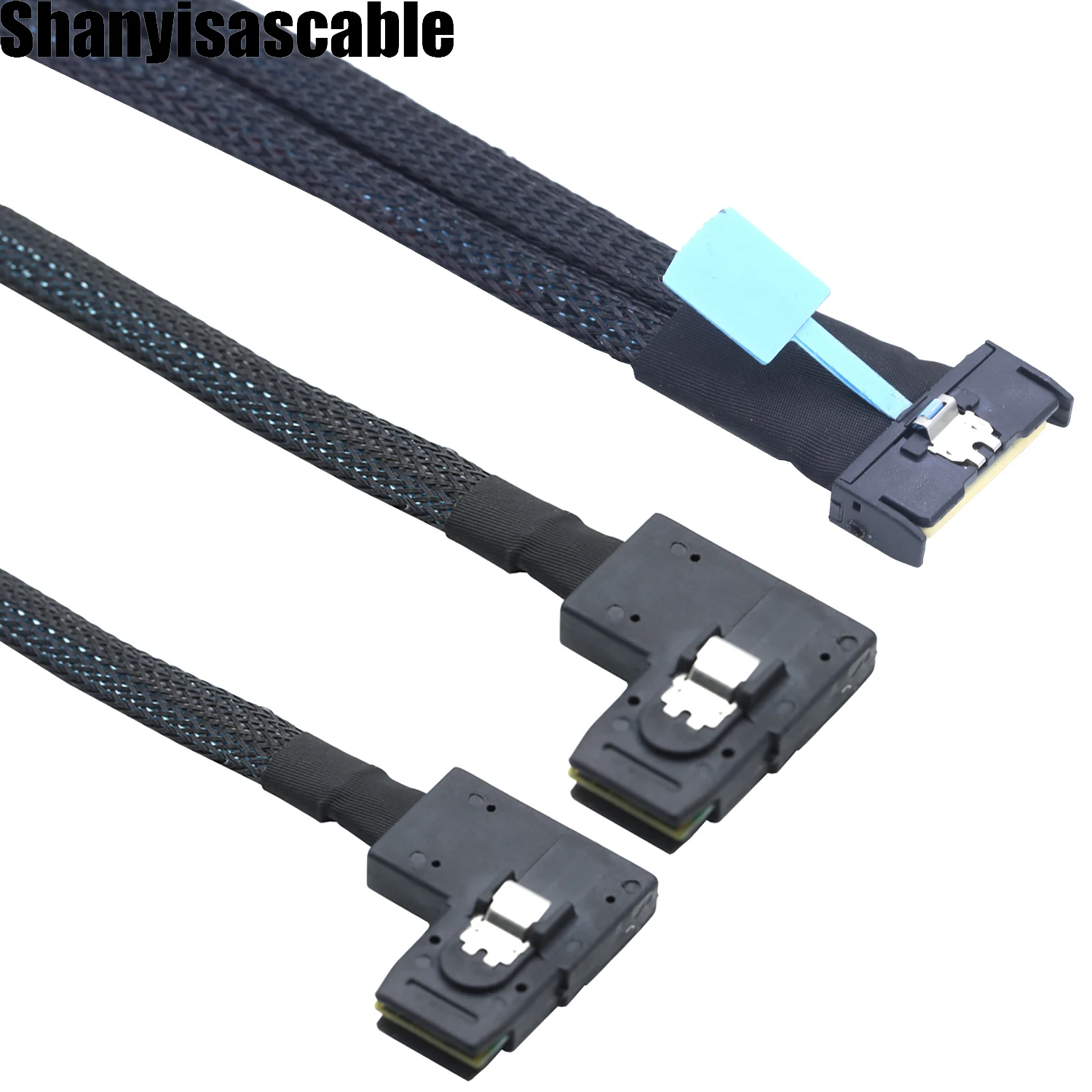 

0.5M Cable Slime sas MCIO 8I to 2xSFF-8087 Right Bend MINISAS Server Data Multifunction Convenient Adapter Cable