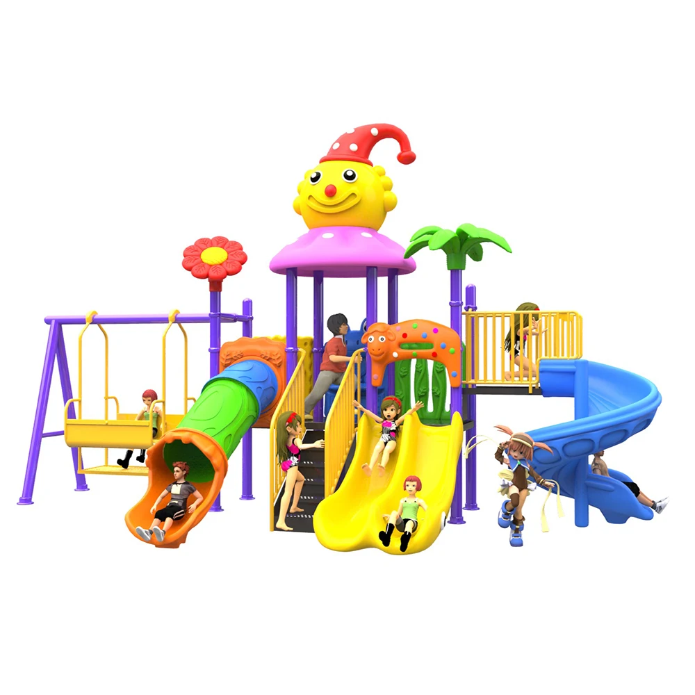 

Amusement park outdoor plastic kids slide combination playground equipment slides