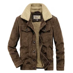 Corduroy cotton jacket, suitable for keeping warm men's winter jacket, paired with plush workwear, high-quality cotton Jacket