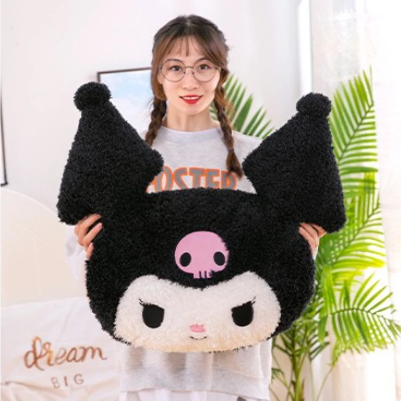 55*50cm sanrio novo brinquedo de pelúcia kuromi preto rosa minha melodia boneca sofá almofada confortável pele-amigável lance travesseiro boneca presente