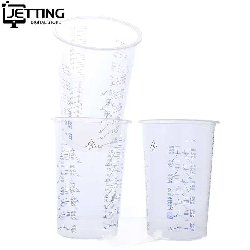 

10Pcs 600/1000ML Paint Mixing Calibrated Cup Plastic Paint Mixing Cups Mixing Pots For Accurate Mixing Of Paints And Liquids