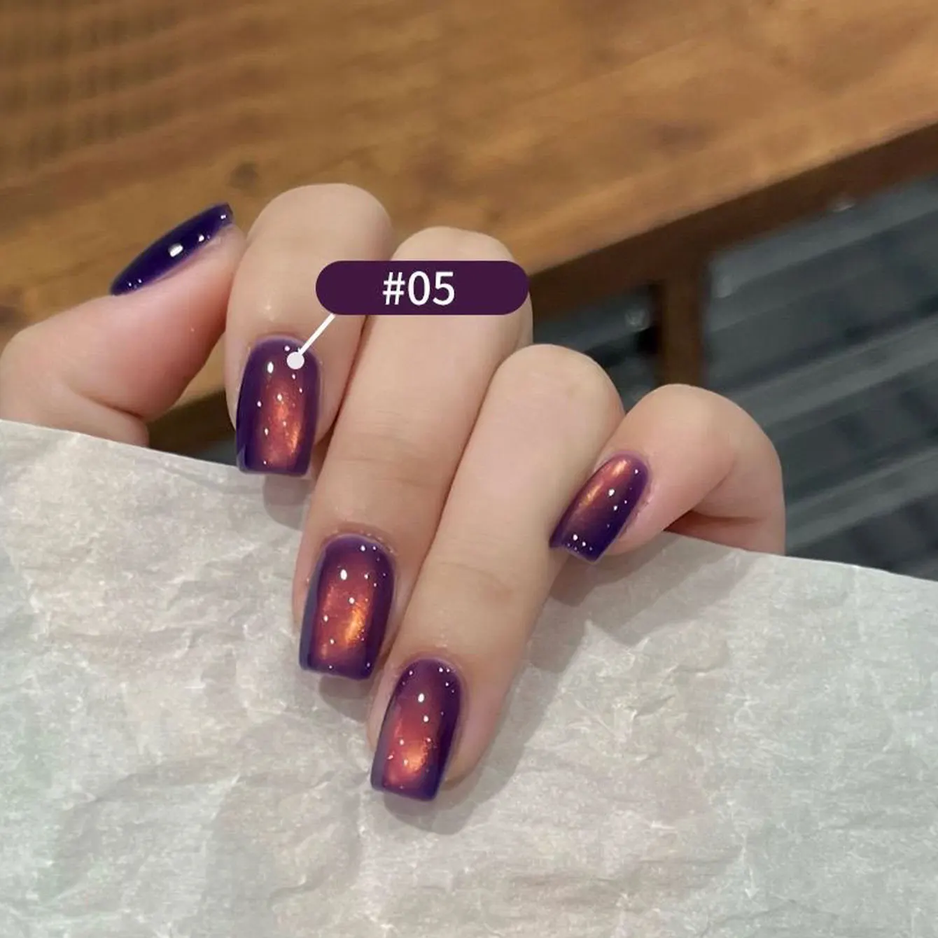 MIANEL 2026 10ML Twilight Cat Eye Gel Polish Fire Cloud Smoky Wine Red with Golden Shimmer Glass Bead for Nail Art