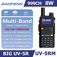 New Baofeng 5RM 8W Type-C Charging Multi Band  Walkie Talkie AM/FM  2500mAh 999CH Two Way Radio UV-5RH Pro