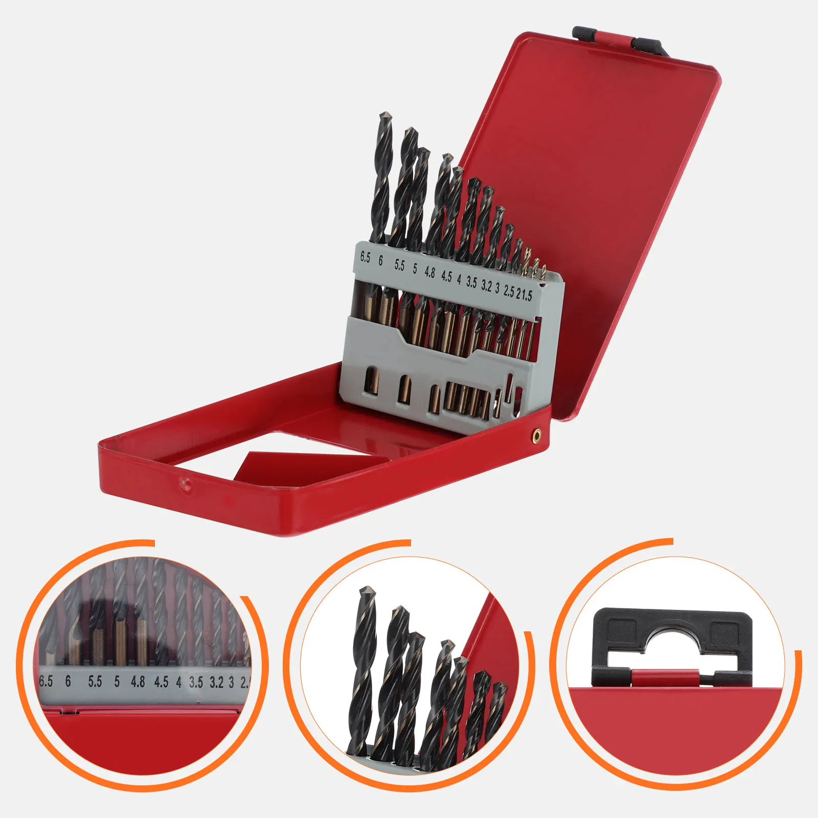 

13Pcs Electric Drill Bits Premium Twisted Drill Set Corrosion Resistant Suitable for Steel Wood Plastic Copper Aluminum