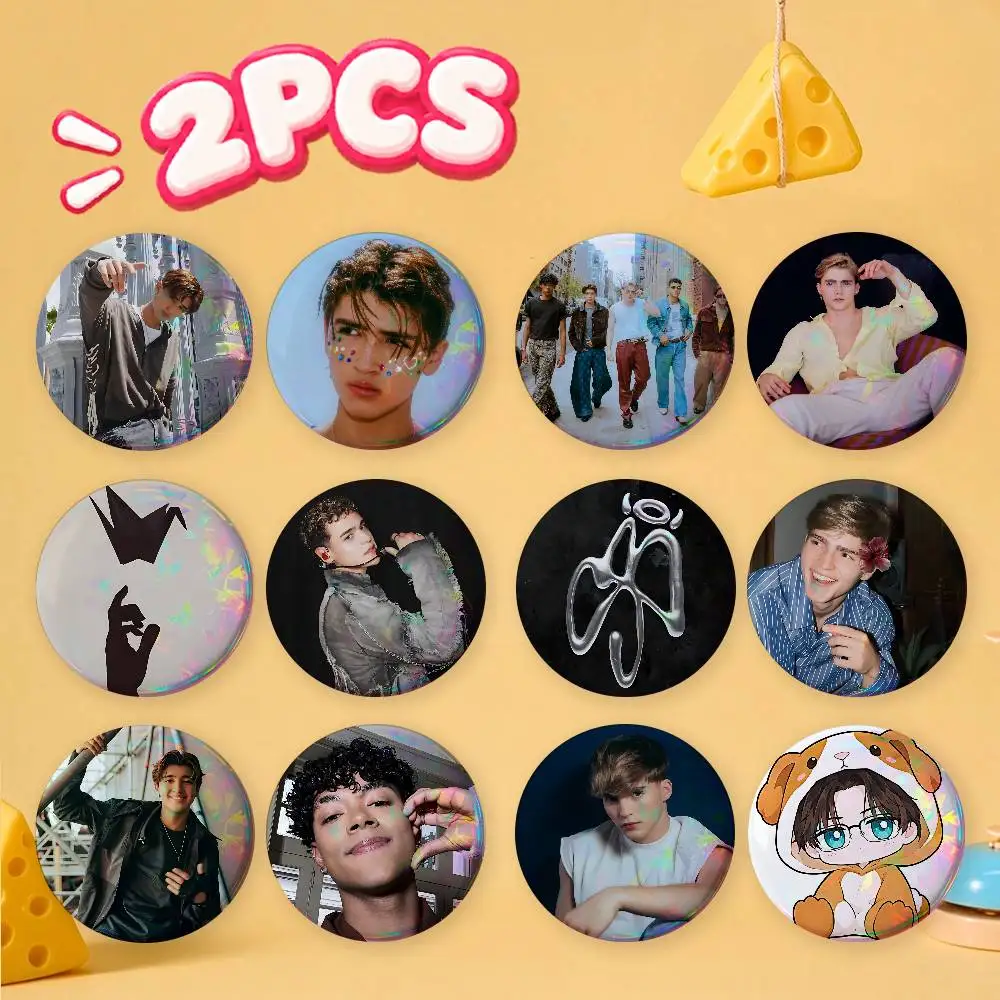 FOR Santos Bravos 2Pcs Anime Badge Set Cute Cartoon Round Button Pins Backpack Decor Brooch Gift for Fans Collection