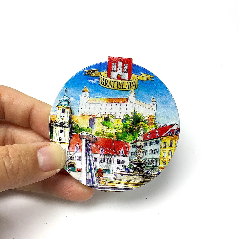 

3D Resin Bratislava Fridge Magnet - Iconic Slovakia Cityscape Home & Room Decor - Super Strong Refrigerator Magnets