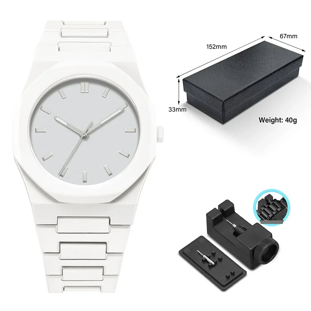 Montre à Quartz avec bracelet en particules de plastique pour hommes, marque de luxe, mode, affaires, montre étanche, marque personnalisable