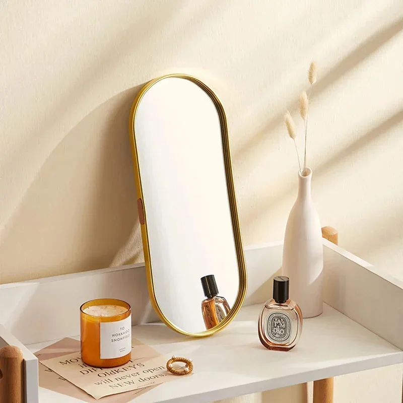 Specchio geometrico vassoio comรฒ profumo ovale piatto portaoggetti casa Desktop gioielli collana braccialetto Display casa bagno organizzatore