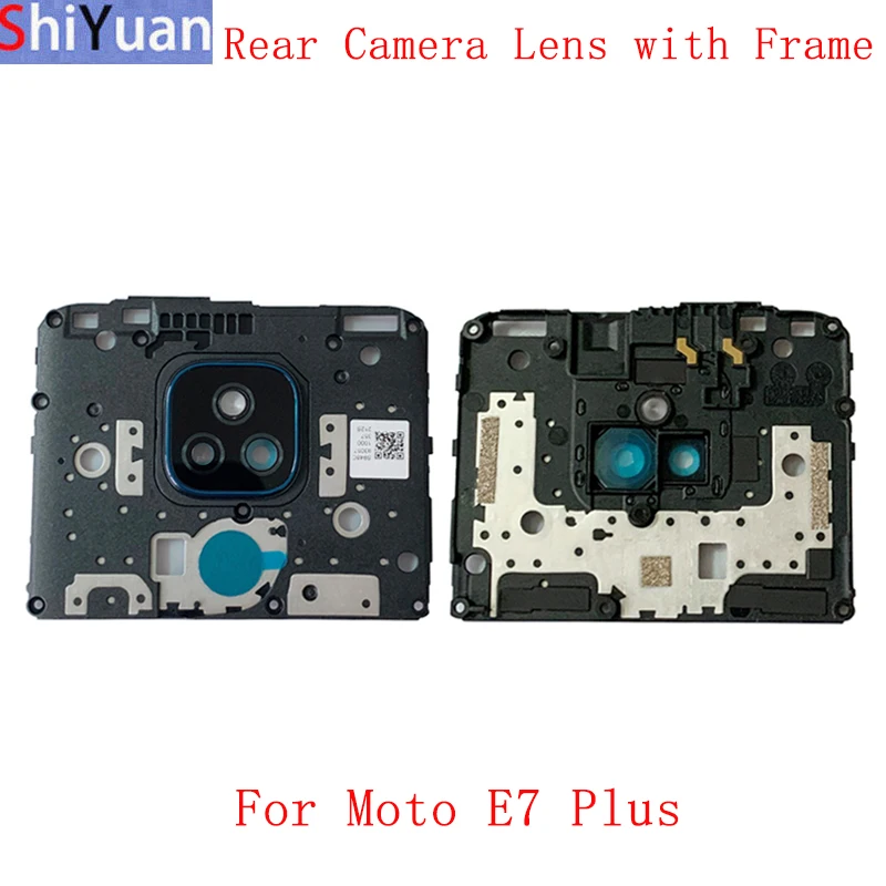 Rear Back Camera Lens Glass with Frame Holder For Motorola Moto E7 Plus Replacement Repair Spare Parts