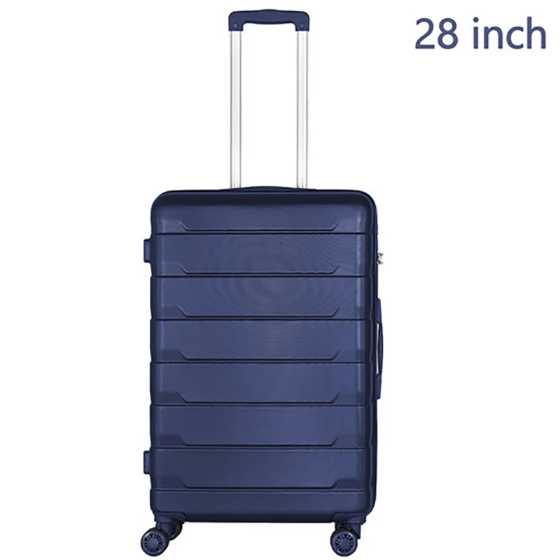 Koper ABS Kapasitas Besar Roda Universal Casing Bagasi Ritsleting Biru Uniseks Valise De Voyage 20 Inci/28 Inci