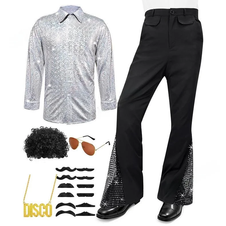 Men's Performance Costume Long Sleeve Shirt And Pants Set Vintage Cos Stage Performance Clothing Male Model Chinese Manufacturer