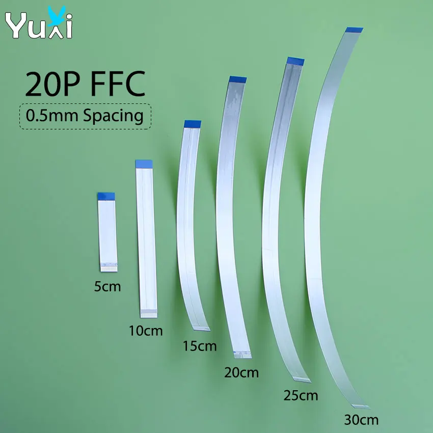 YuXi 1 Piece Shielded FFC Flexible Flat Cable 5-30cm 20Pin 0.5 Spacing Soft Row Of Contacts Antarafacial Ribbon Cable