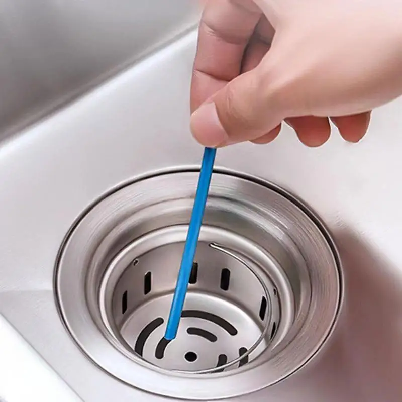 14pc/set Sewer Cleaning Rod Sticks Oil Decontamination Kitchen Toilet Bathtub Drain Cleaner Spot Pipe Cleaner Clean