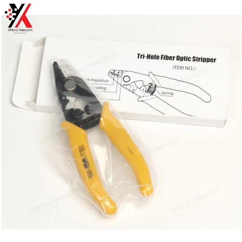 

F11301T Clamp Stripping Pliers FTTH Tri-Hole Fiber Optic Stripper Miller Wire Stripper