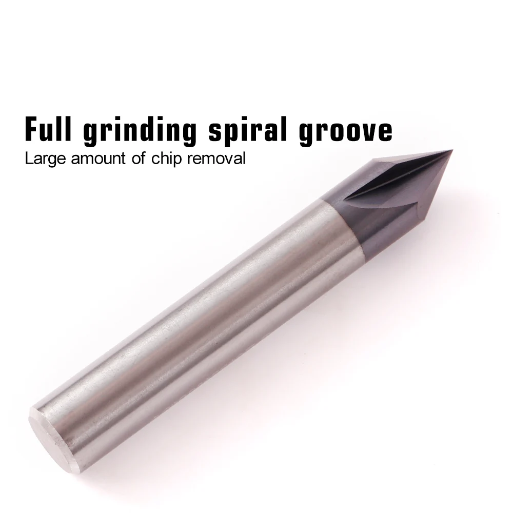 VACK 60°  90° 120° Chamfer End Mill 3-12mm Carbide Chamfering Milling Cutter V Router Bit Metal Cutters CNC Machine Tool Part