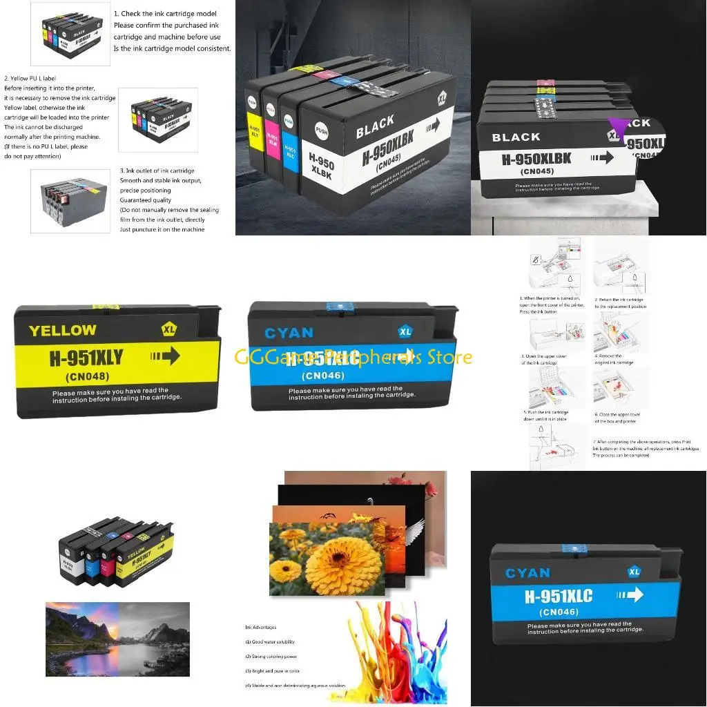 

U55B 4Color Cartridges for Officejet 8600 eAIO/8600Plus eAIO Printers