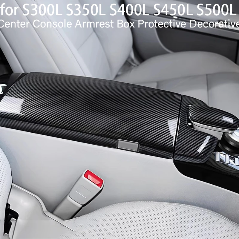 Car Center Console Armrest Box Protective Decorative Cover for Benz S300L S350L S400L S450L S500L Interior Accessories 2008-2013