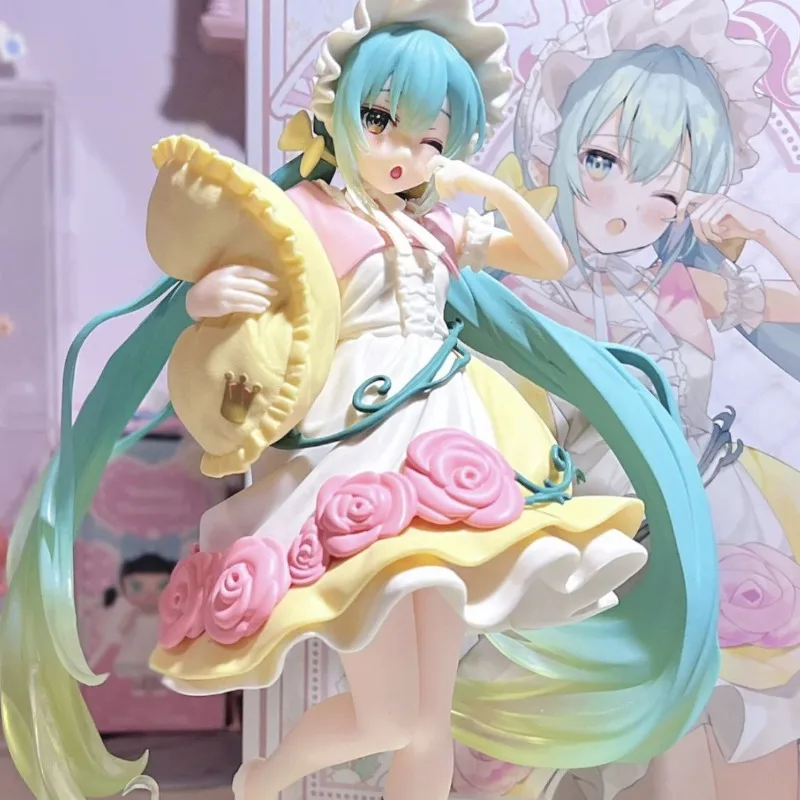 Hatsune miku bandai anime figura bela adormecida raiponce coleção boneca chassi de mesa ornamento do carro presente aniversário crianças brinquedos