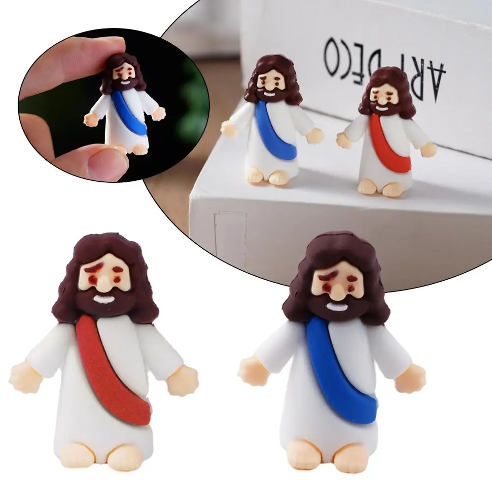 1/2PCS Easter Jesu Toys Easter Mini Jesu Figurines Multifunctional Sunday Craft Decorative School Easter Party Jesu Favors W6R0