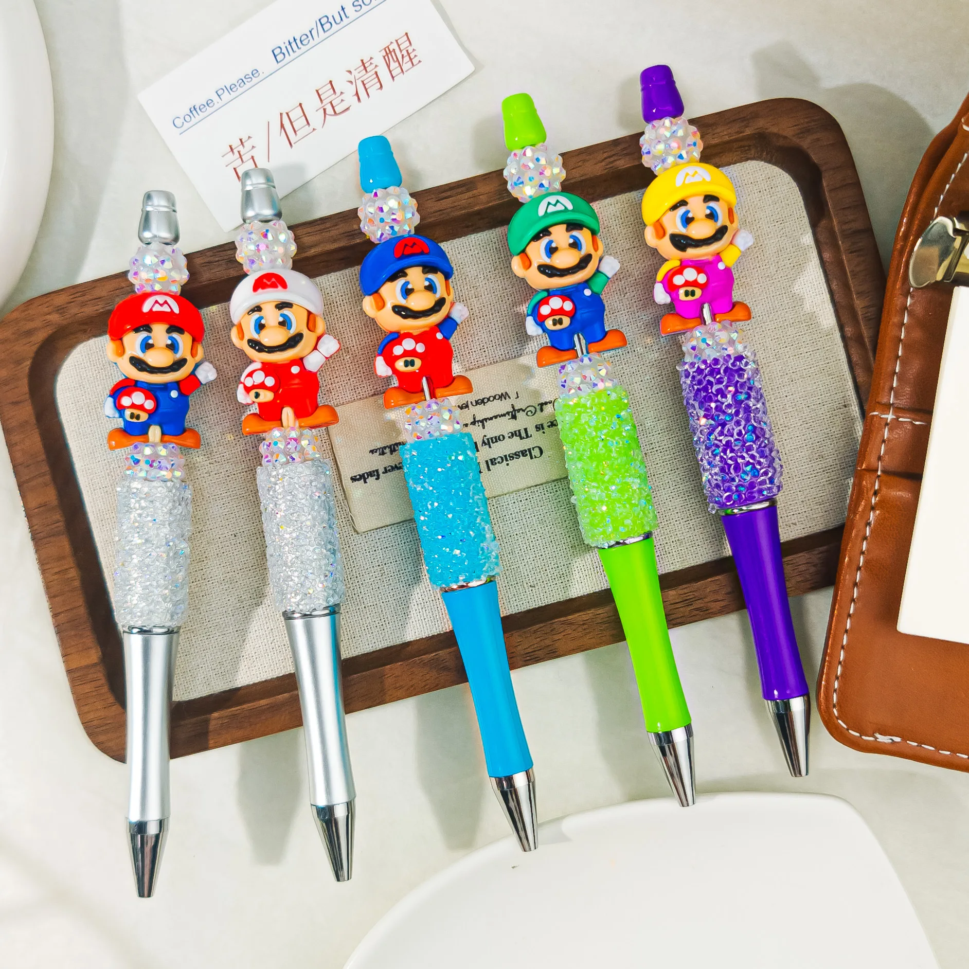 Super Mario Cartoon Ballpoint Pen Writing Keychain Writing Cute Girl High Beauty Ballpoint Pen Homework