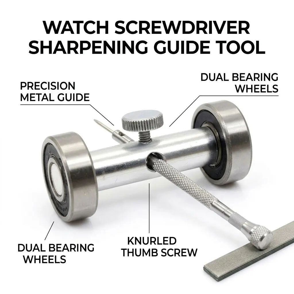 Watchmaker Screwdriver Sharpener Guide Holder Precision Screwdriver Grinding Auxiliary Tool Watch Repair Wheel Clamp